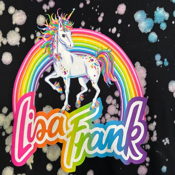 Lisa Frank Hot Topic Unicorn Paint Splatter Girls T-Shirt Large - Picture 2 of 5